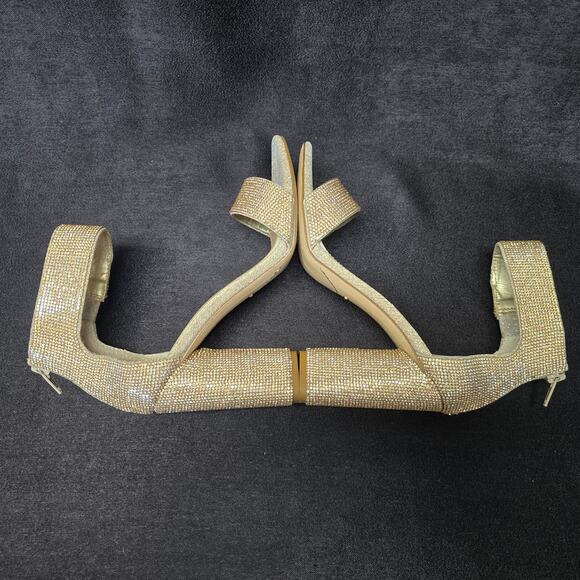 Gianni Bini Silver Chellsie Glitter Platform Dress Sandals High Heels - Picture 6 of 11